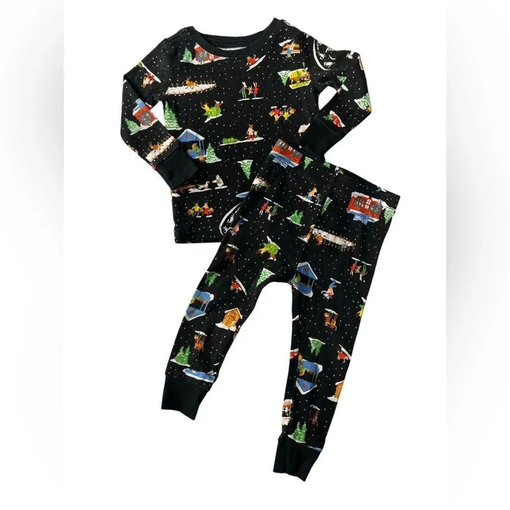 Old Navy I Love Snow Winter Scene Pajama Set 18-24 months